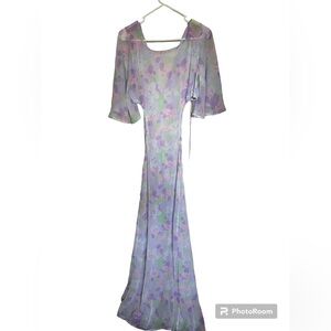 ASOS beach cover up size 10 sheer polyester lavender tones. Side cut outs